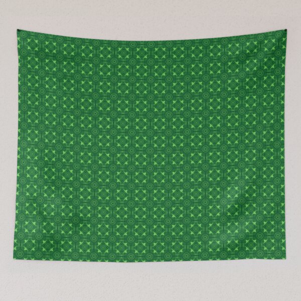Item preview, Green Emerald Tile on Dark Green designed and sold by Fractal Journeys, etc. .