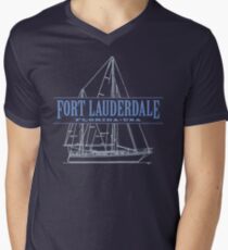 Fort Lauderdale Florida sailing, vacation and marina gear Men's V-Neck T-Shirt
