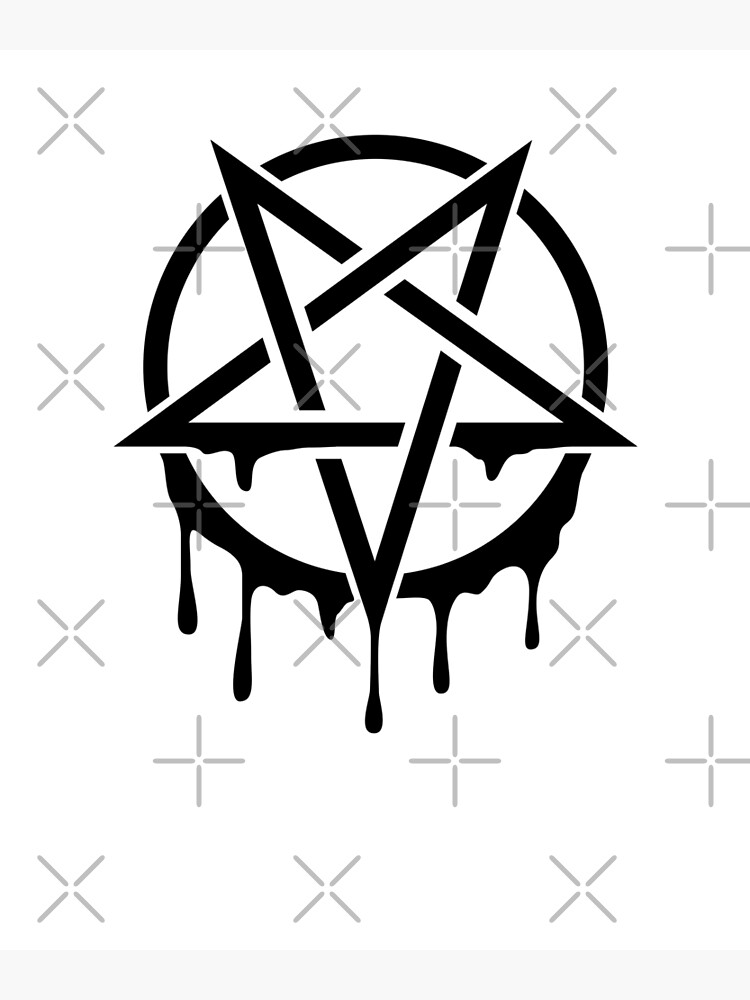 Satanic Pentagram Melting Wall Flag-satanic Wall Decor-gothic Satanic Wall  Decor 