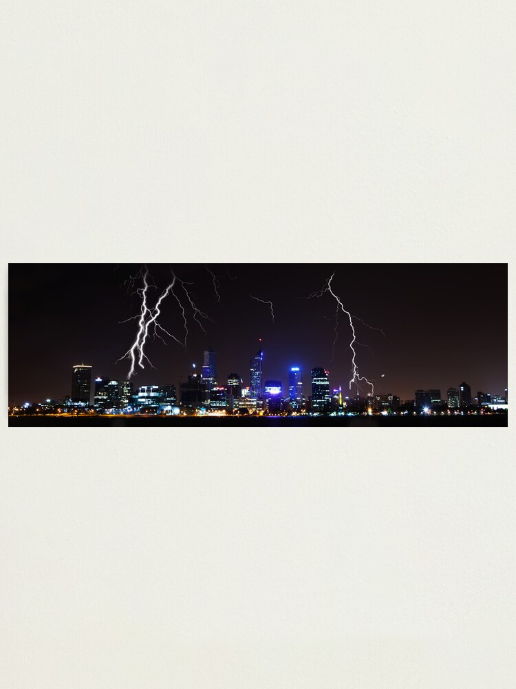 Alternate view of Perth Lightning Photographic Print