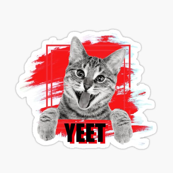 "Yeet Cat, Abstract red watercolors, Think outside the box, Gift ...
