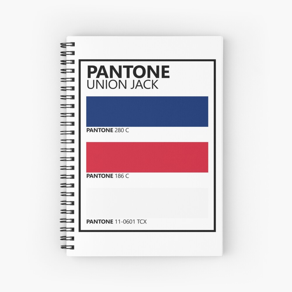 Pantone UK Union Jack Flag Colour Palette Spiral Notebook for