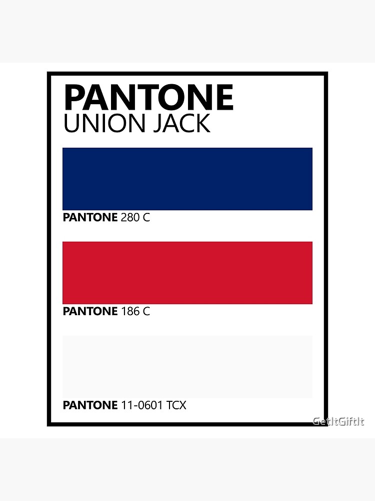 Pantone UK Union Jack Flag Colour Palette Poster for Sale by GetItGiftIt