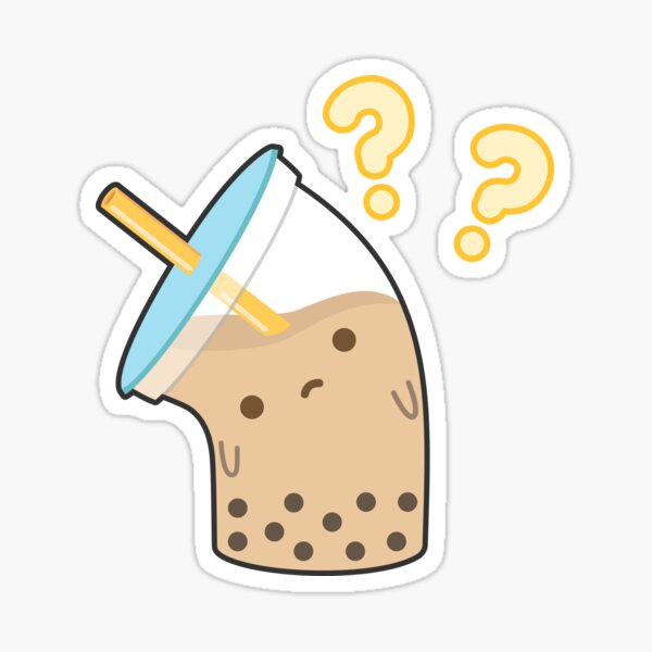 Boba Milk Tea - Confused Sticker