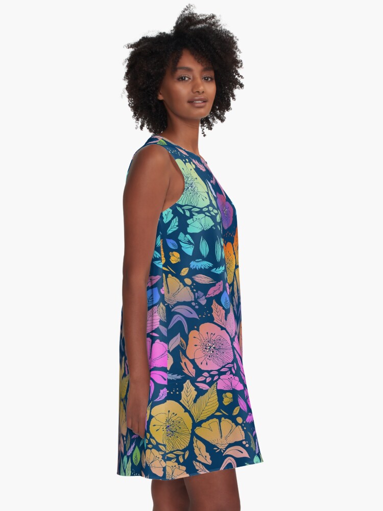 Alternate view of California Blossoms A-Line Dress