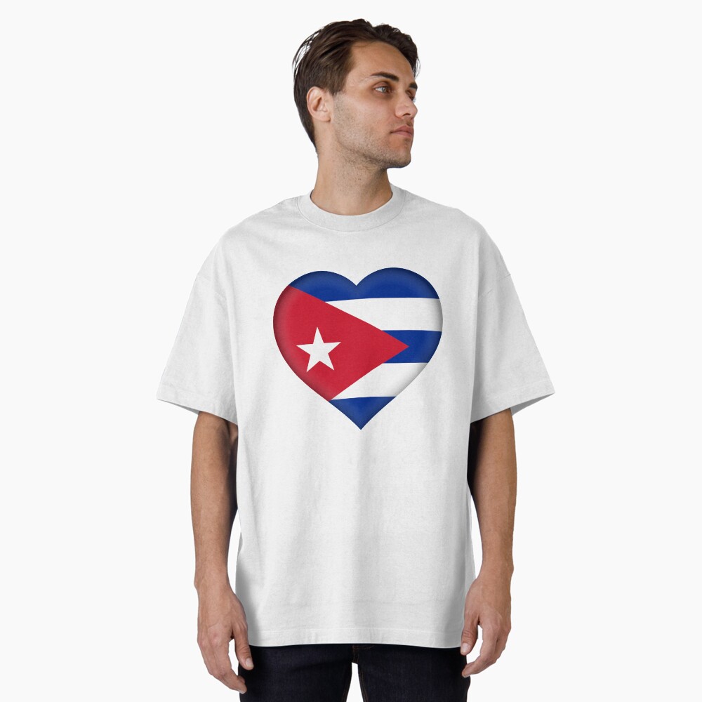 Cuban Tee Shirt AmÃ©ricain I Love Cuba Design Cuban Flag Heart