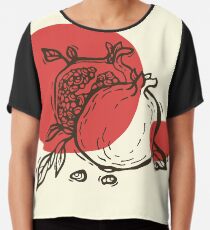 Pomegranates linocut Chiffon Top