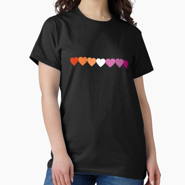 Item preview, New Orange Pink Lesbian Flag Hearts designed and sold by EmilyGwen.