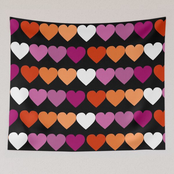 Item preview, Nuevos corazones rosa naranja bandera lesbiana designed and sold by EmilyGwen (Julia actually lol).
