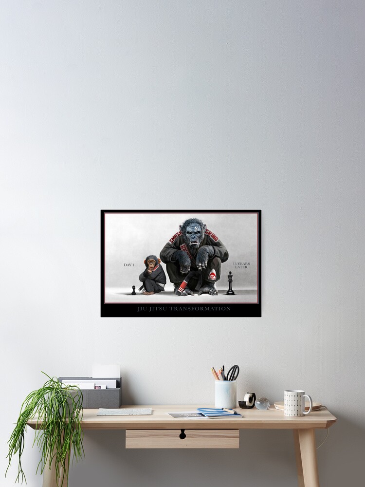 Thumbnail 2 of 3, Poster, Chimp Transformation designed and sold by groundshark.