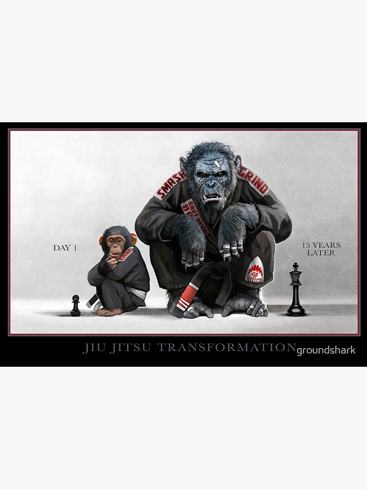 Thumbnail 3 of 3, Poster, Chimp Transformation designed and sold by groundshark.