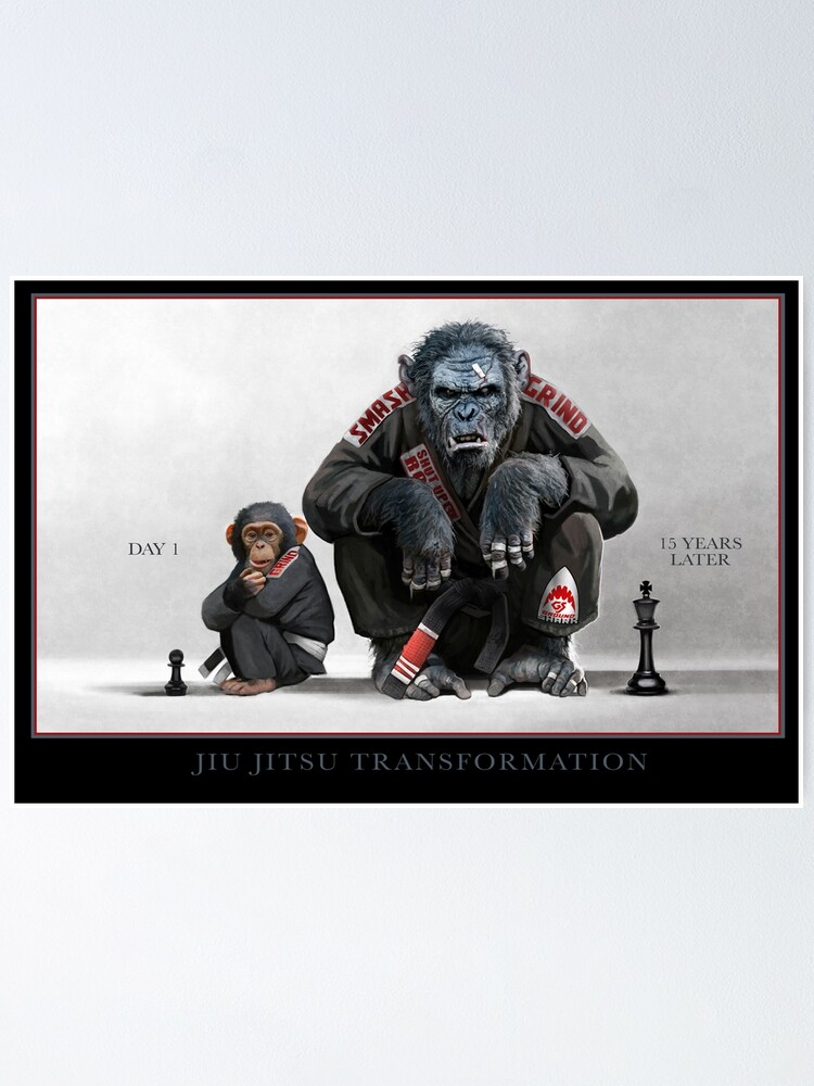 Thumbnail 1 of 3, Poster, Chimp Transformation designed and sold by groundshark.