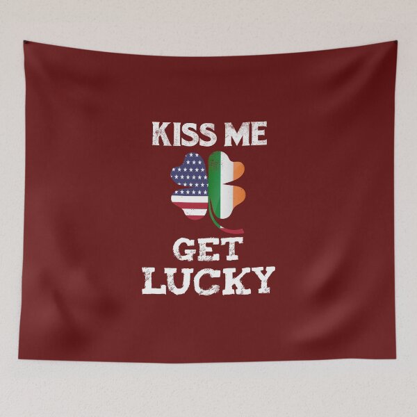Item preview, Kiss Me Get Lucky Irish American Flag Shamrock St. Patrick's Day Shirt designed and sold by ViVedX.
