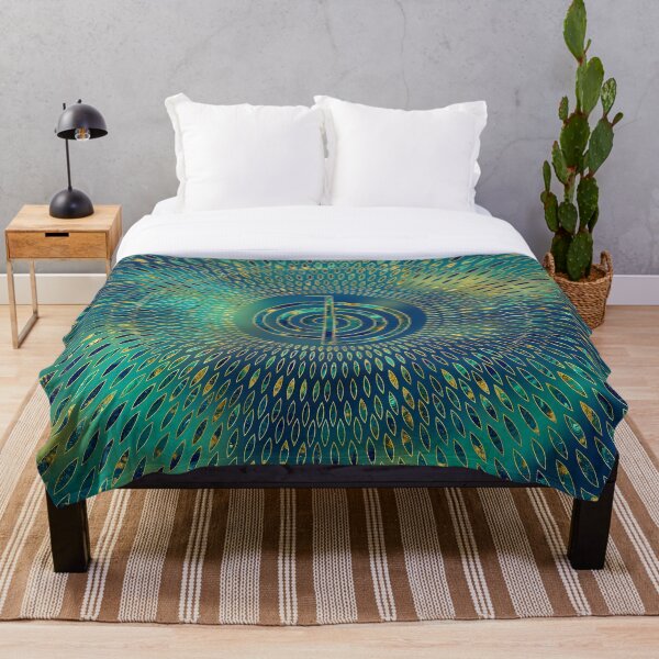 Reiki Cho Ku Rei - gemstone and gold Throw Blanket