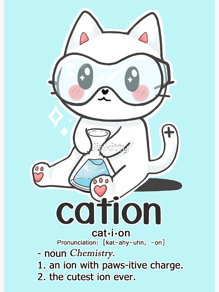 Cation Science Pun Cat New Art Board Print By Linkitty Redbubble