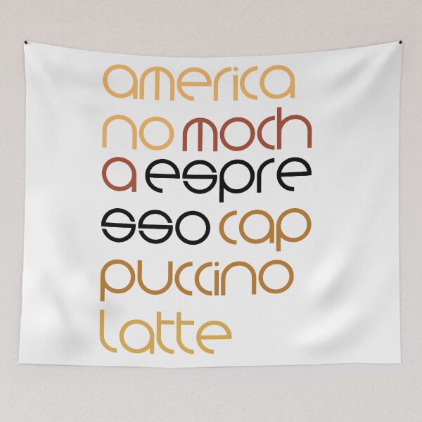 Item preview, Coffee Types Word Typography Design designed and sold by GetItGiftIt.