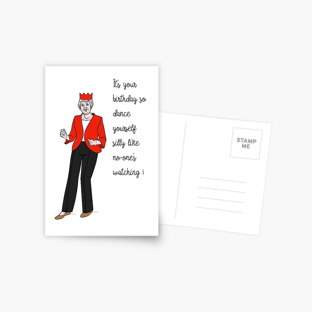 Carte De Vœux Theresa May Robot Danse Pour Votre Anniversaire Par Adamregester Redbubble