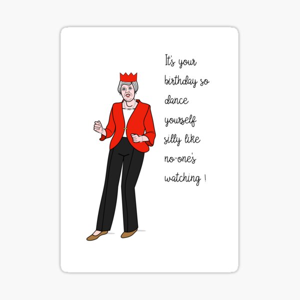 Theresa May Robot Dancing For Your Birthday Sticker