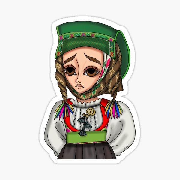 Abito tradizionale di Samugheo - Traditional Sardinian dress Sticker