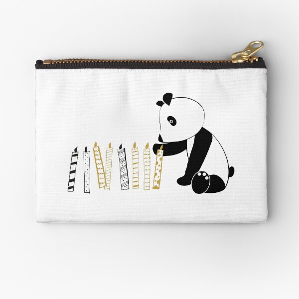 Panda and candles - happy birthday Zipper Pouch