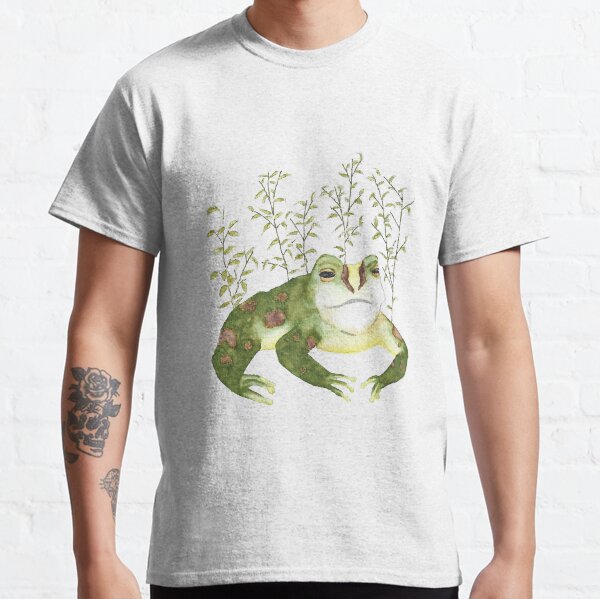 Watercolor Frog Among Leaves Classic T-Shirt