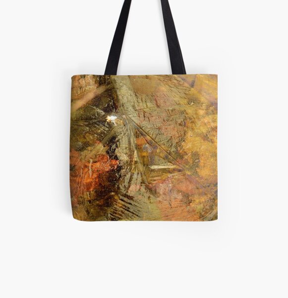 Leaves Beneath Ice All Over Print Tote Bag