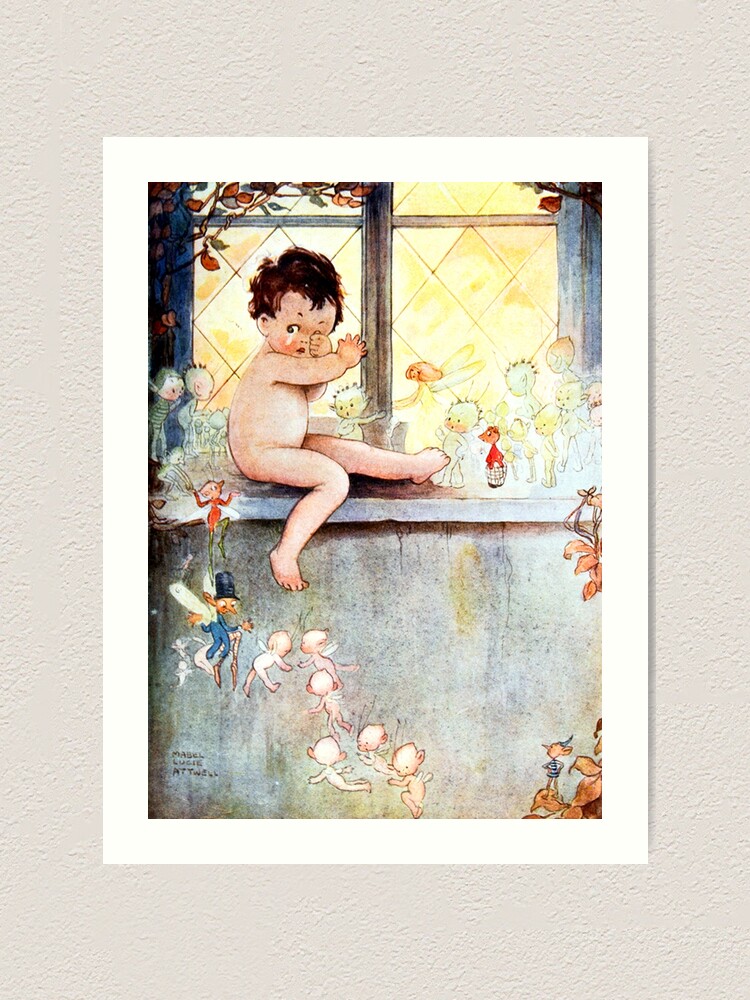 Baby and Fairies in Window - Peter Pan, Mabel Lucie Attwell