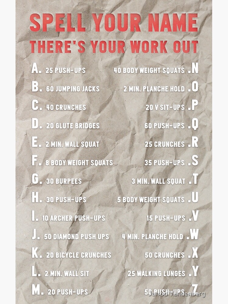 "Workout Name Infographic Chart" Art Print for Sale by Jarrod44 Redbubble
