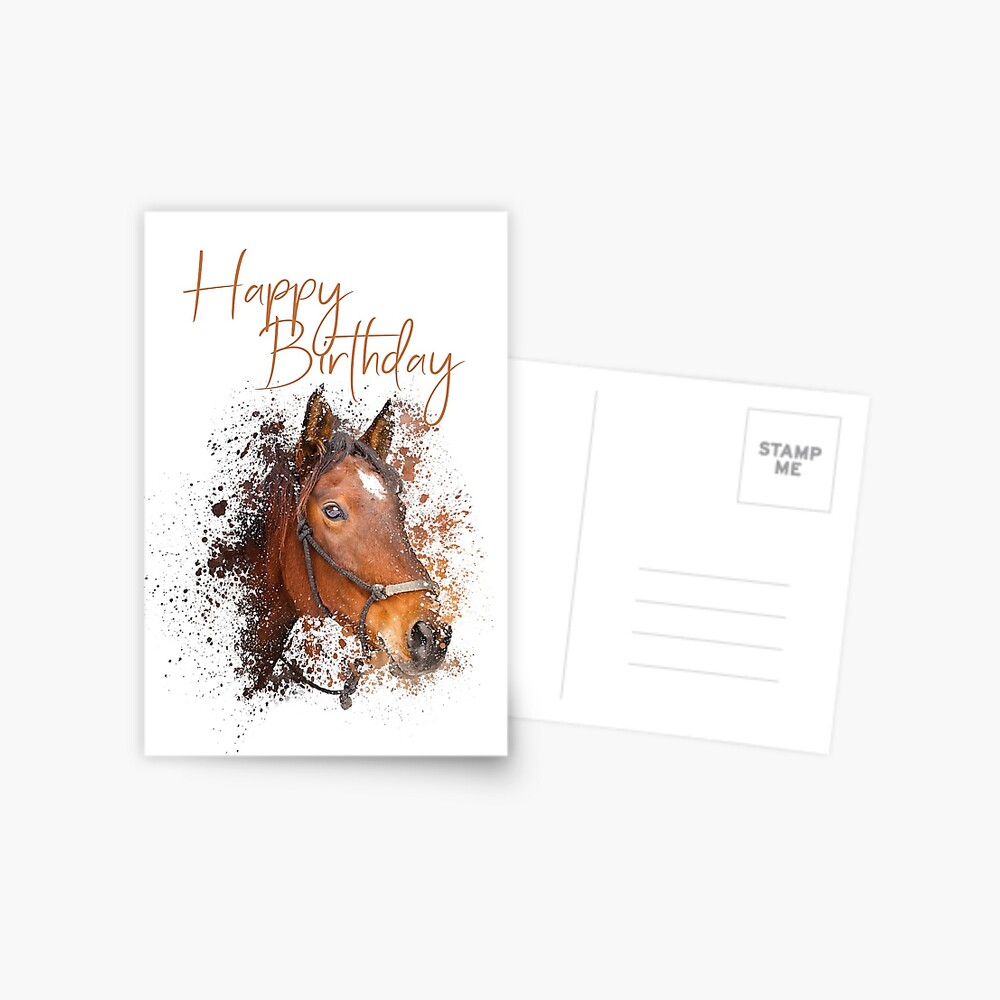 Sticker avec l'œuvre « Joyeux anniversaire cheval » de l'artiste  HelenaSchreiber