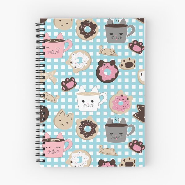 Item preview, Patrón de repetición de Kawaii Cat Cafe en el fondo de color turquesa designed and sold by MMPlastic.