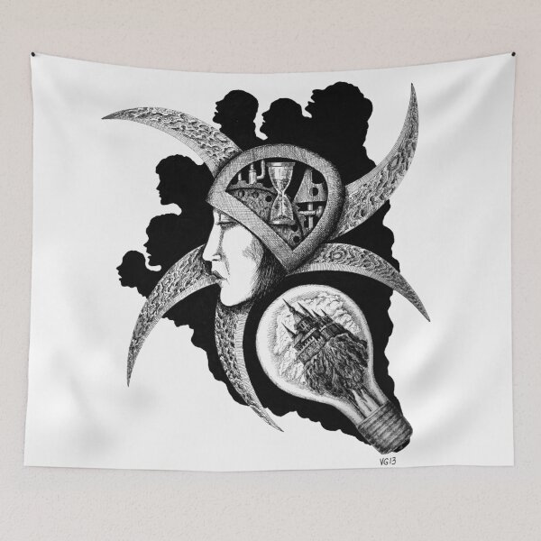 Item preview, Dreaming surreal pen ink black and white drawing designed and sold by Vitaliy Gonikman.