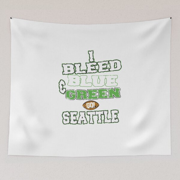 Item preview, I Bleed Blue And Green Go Seattle American Football designed and sold by Ding-One.