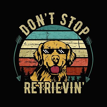 Imagen de la obra No dejes de recuperar las gafas de sol divertidas de los colores de Golden Retriever Dog Vintage Design de alenaz