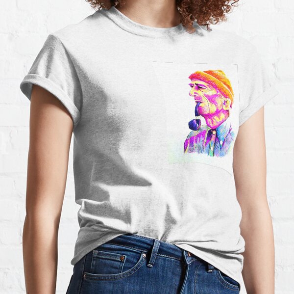Jacques Cousteau and his pipe - High contrast Classic T-Shirt