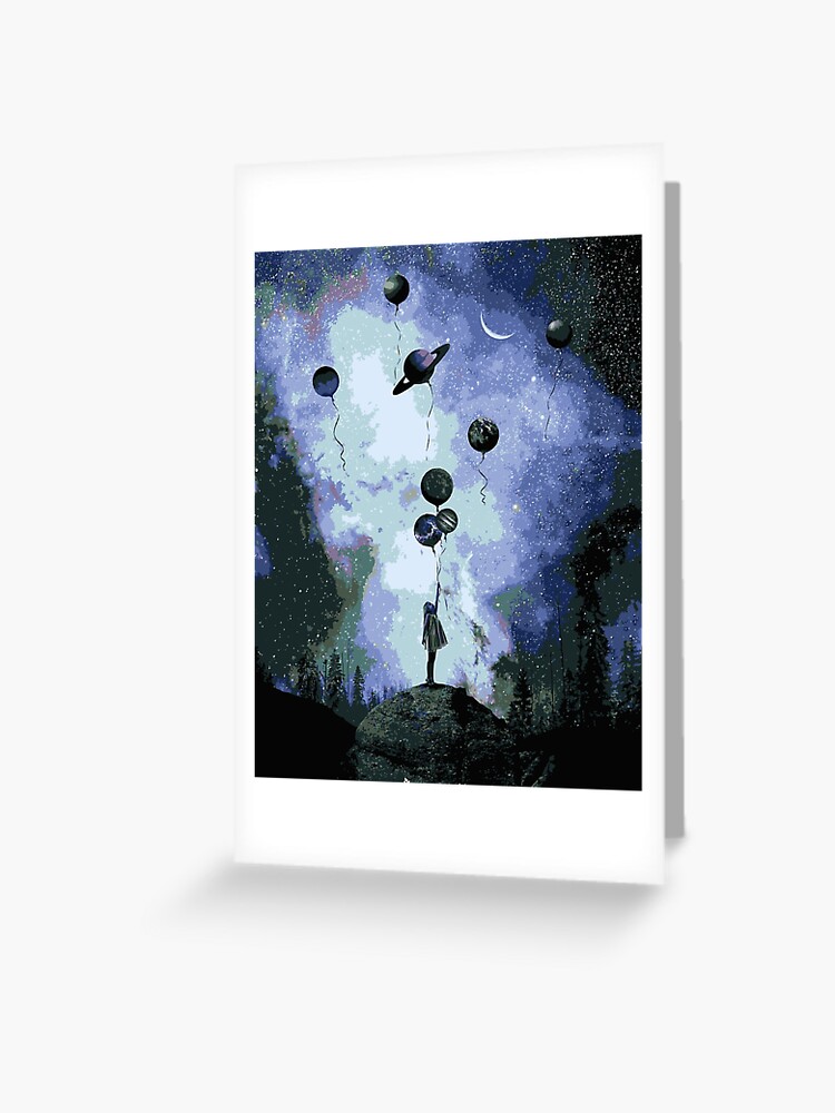 Imagen 1 de 2, Tarjetas de felicitación con la obra El universo en globos, diseñada y vendida por FotoLibreStudio.