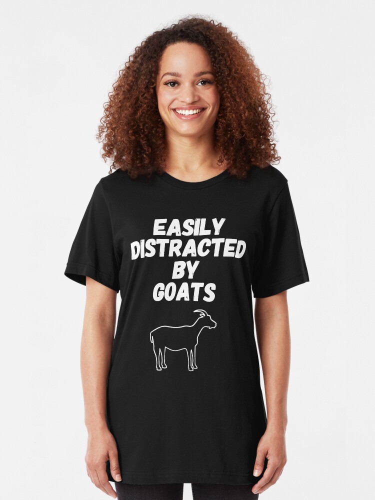 OrangePieces Easily Distracted by Goats Funny Goat Lover Gift Shirt Unisex Sweatshirt