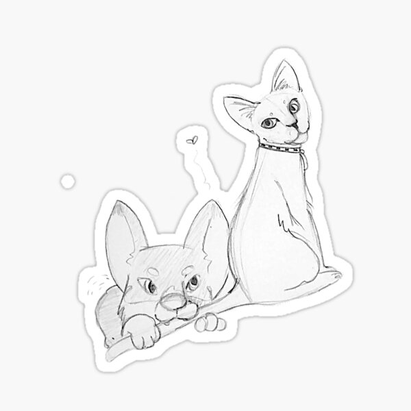 Item preview, Corgi et chat designed and sold by Caleigraphy Studio.