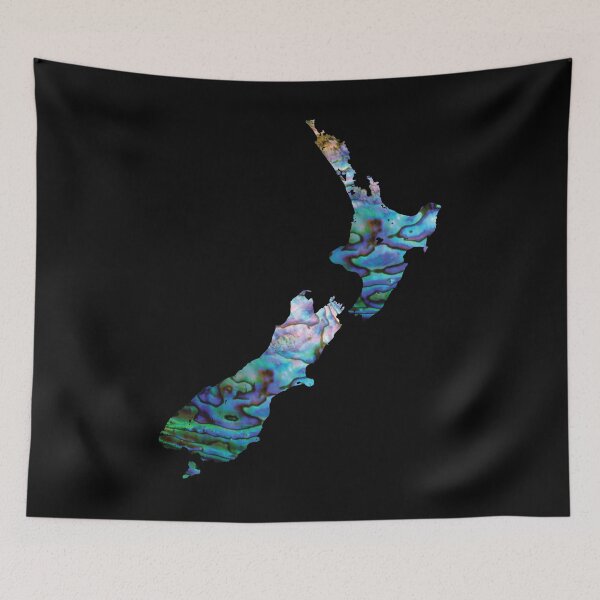 Item preview, NEW ZEALAND MAP SIMPLE PAUA designed and sold by Madjack Tees Kiwi SuperStore.