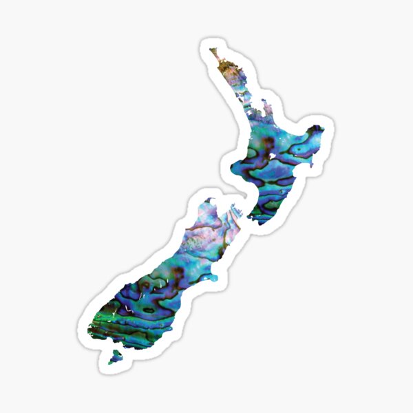 NEW ZEALAND MAP SIMPLE PAUA Sticker