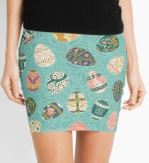 Floral Easter Eggs in Aqua Mini Skirt