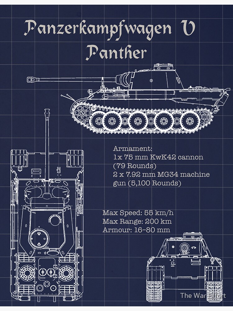 Panzerkampfwagen VI Tiger I Blueprint Fitted Scoop T-Shirt for Sale by The  War Effort