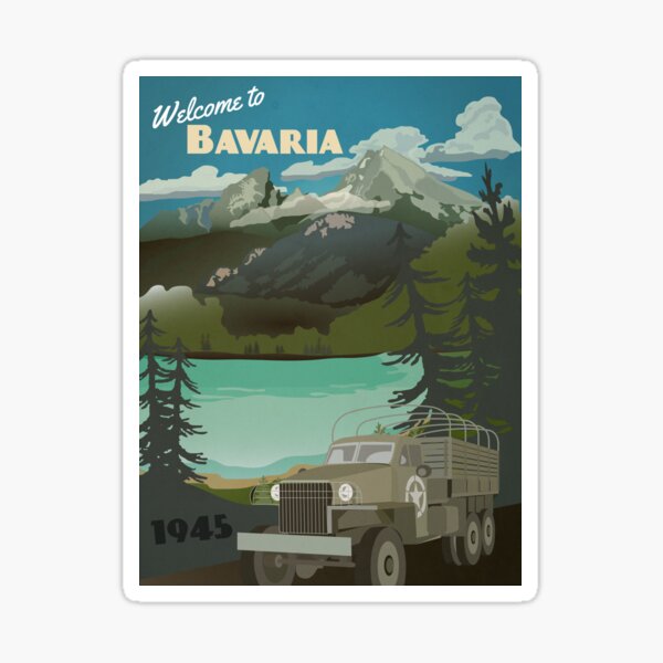 Artikel-Vorschau von Bayern 1945 "Besatzung Reiseplakat", designt und verkauft von The War Effort.