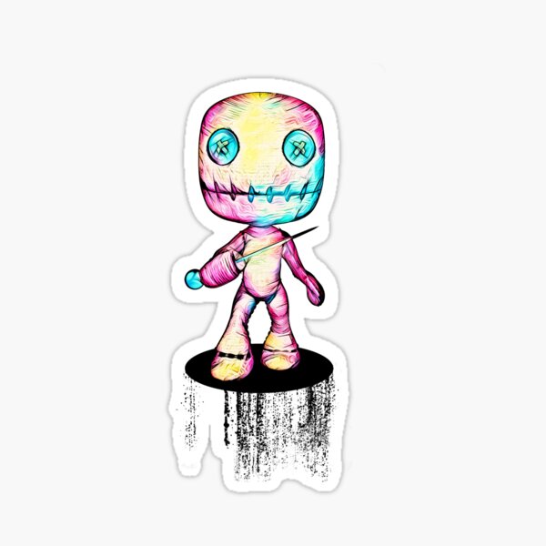 Crazy Voodoo Doll With A Pin Sticker
