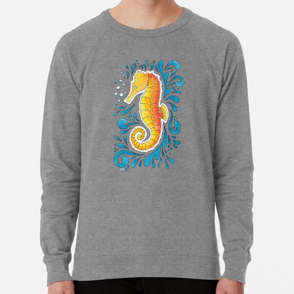 Orange Seahorse Lightweight Sweatshirt