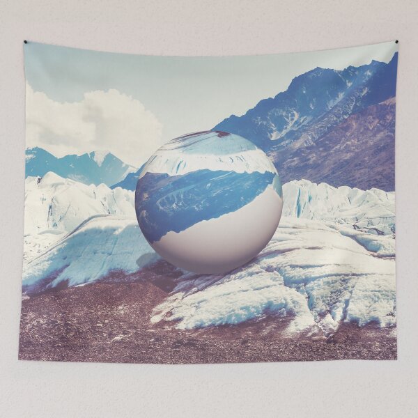 Item preview, Mirrored Sphere on an Alaskan Glacier | Surreal Landscape Photography designed and sold by Michaela Carrieres.