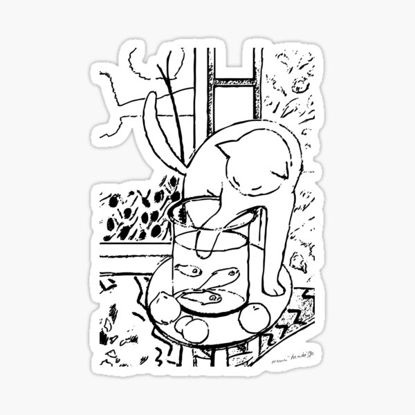 Henri Matisse, Le Chat Aux Poissons Rouges 1914, (The Cat With Red Fishes), Artwork, Men, Women, Youth Sticker
