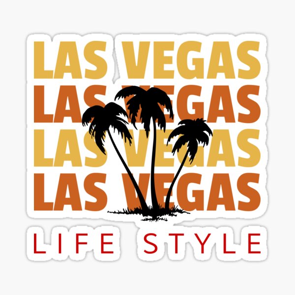 Las Vegas Life Style Palm Tree Vacation Destination Sticker
