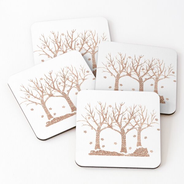 Item preview, Rose gold glitter tree scene designed and sold by lfmdesigns.