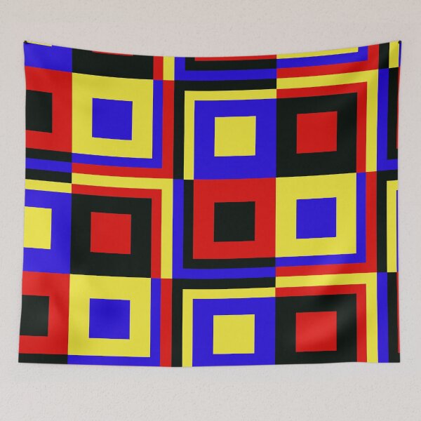 Artikelvorschau, Roter gelber schwarzer blauer bunter Mondrian Art-abstrakter Kunstdruck entworfen und verkauft von sstusard.