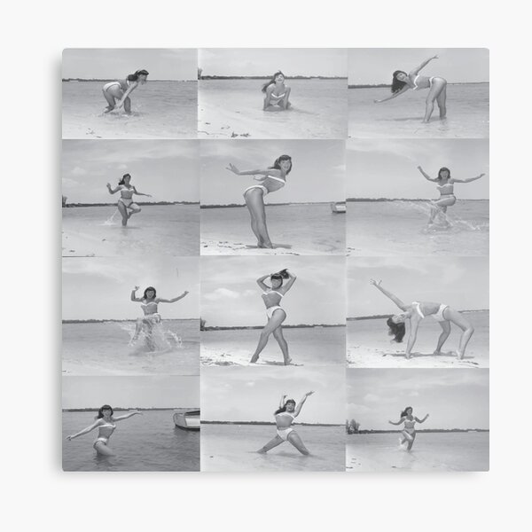 betty pinup bikini beach collage fan art Metal Print